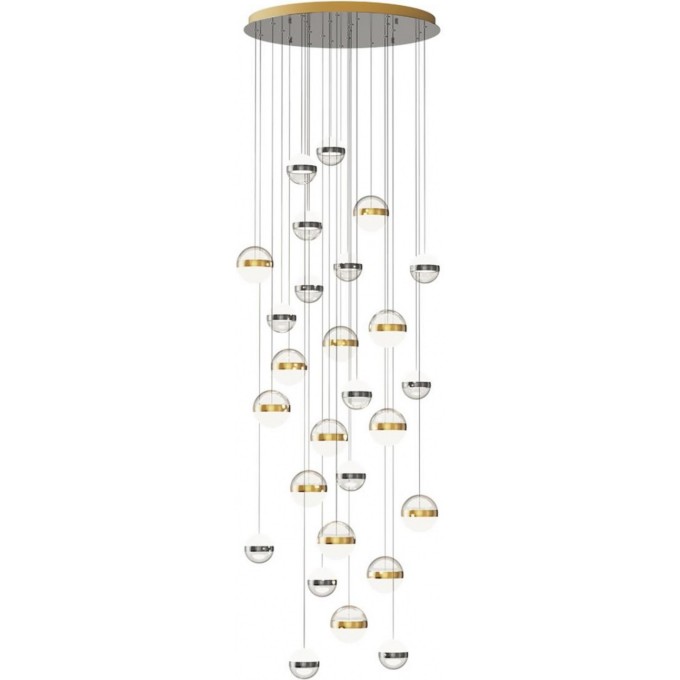 Люстра каскадная ODEON LIGHT RONI L-VISION ODL24 389 LED 232W 4000K 11250лм металл акрил, античная бронза никель прозрачный молочный 5037/232L Люстра каскадная ODEON LIGHT RONI L-VISION ODL24 389 LED 232W 4000K 11250лм металл акрил, античная бронза никель прозрачный молочный 5037/232L