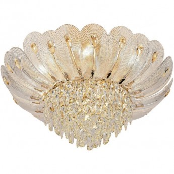 Люстра ODEON LIGHT PAROTI HALL ODL24 519 E14 11*40W металл хрусталь стекло, золото прозрачный янтарный